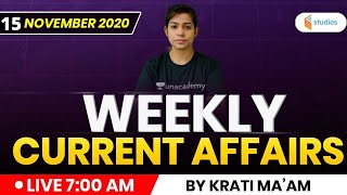 Weekly Current Affairs 2020 | Current Affairs MCQ by Krati Singh | Current Affairs 2020
