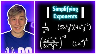 Simplifying Exponents with Fractions, Variables, Negative Powers || Exponent Rules (Algebra 1)