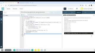 Write a program in C to print the array elements using recursion. #programming #recursion #srn