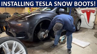 Tesla Model Y Winter Tire & Wheel DIY Install How to Guide | OEM Winter Package