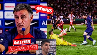 Christophe Galtier and PSG players reaction on Messi's Goal