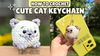 How to Crochet a Cute Plushie Cat Keychain Free Amigurumi Tutorial (beginner friendly)