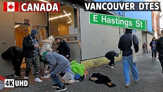 🇨🇦 【4K】 East Hastings St.  Downtown Vancouver BC, Canada. Street Walk. January 28 2025.