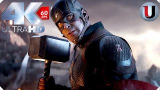 Captain America Lifts Thor,s Hammer - Avengers Endgame - Iron Man & Thor vs Thanos MOVIE CLIP (4K)