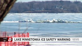 Officials warn about pressure ridges on Lake Minnetonka due to temperature swings