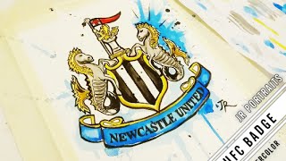 How to draw Newcastle United crest
