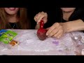 asmr leftover dessert race purple cake pops dubai chocolate cakes purple ube ice cream oreo 먹방