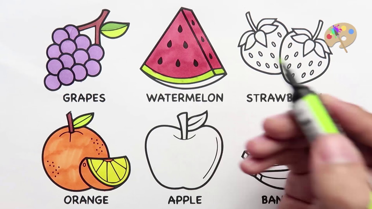 Aneka Buah Buahan Cara Menggambar Dan Mewarnai Coloring Pages - YouTube