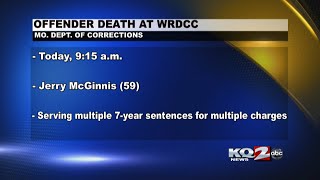 Offender death reported at WRDCC