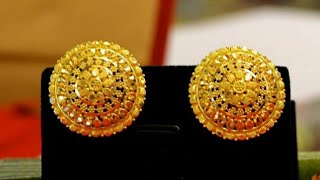 latest gold big round earrings collection