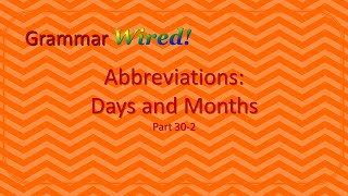 Abbreviations Days and Months Part 30-2