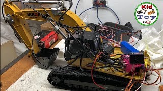 RC EXCAVATOR HUINA 580 HYDRAULIC || MODIFIED USING THE CHEAPES WAYS! QUICK TESTING!