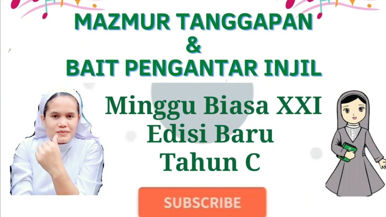 Mazmur Tanggapan Minggu Biasa XXI Tahun C-Edisi Baru, Minggu 21 Agustus ...