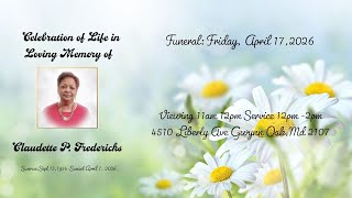 Celebration of Life in loving memory of Claudette P Fredericks
