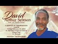 A Service of Thanksgiving for David Selman