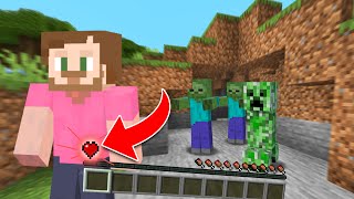 Beating Minecraft With ONLY 1 Heart!