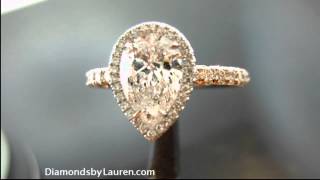 .91ct Pear Diamond GIA Graded E/SI1 Platinum Pave Ringr4491 ( with narration)