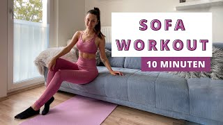 10 MIN SOFA WORKOUT │ Full  Body Couch Training │ Vivienne Noemi