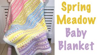 🌸 VERY EASY Crochet Baby Blanket - Spring Meadow (for beginners!) One Row Repeat!