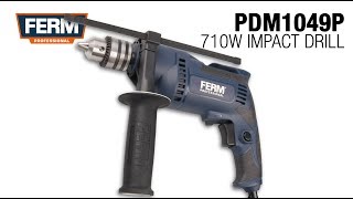 FERM PDM1049P - Professional Impact Drill - 710W - Keyed Chuck