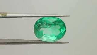 Natural Bright Lime Green Colombian Emerald Oval 5.73cts