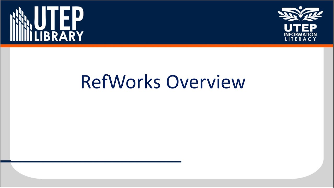 Refworks Overview Youtube