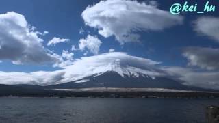 山中湖からの富士山201602（タイムラプスっぽく）