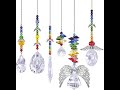 Crystal Angel Suncatchers Hanging Crystal with Multicolor Beads Rainbow Maker Pendant  (Pack of 6)