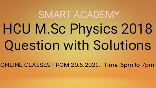 hcu msc physics paper 2018