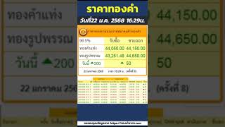 สรุปราคาทองวันนี้ ราคาเพิ่มขึ้น 200บาท ทองคำแท่ง ขายออก 44,150บาท | วันที่22 มกราคม 2568 เวลา16:29น.