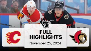 NHL Highlights | Flames vs. Senators | November 25, 2024