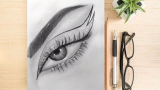 Drawing realistic eyes for beginners /pencil sketch drawing