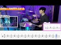 드럼 쉬운버전 day6 데이식스 happy lv1 쉬운 드럼악보 drum score 드럼 커버 drum cover