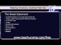 JavaScript Training Tutorial The Break Statement
