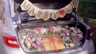 How to making a flower proposal for a car trunk