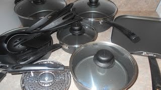 Unboxing Tramontina 18 Pc. Enamel Nonstick Cookware Set Review | Must Watch