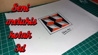 easy to drawing trik mudah melukis persegi 4 3D dengan mudah