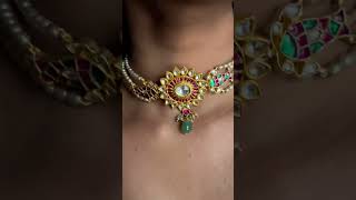 pearl kundan choker