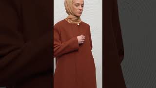 Tuğba || FW2324 | Gizli Pat Düğmeli Basic Manto