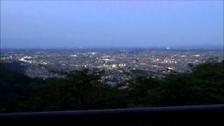 【HD】 夜景 32倍速再生 太平山神社 (栃木県栃木市) 展望台より