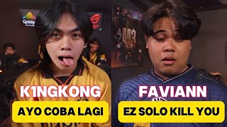 INTERVIEW FAVIAN \u0026 K1NGKONG ( K1NGKONG: FAVIAN AYO COBA LAGI ) - ( FAVIAN: EZ SOLO KILL YOU ) - MLBB