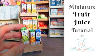 How to Make Miniature Fruit Juice for a Dollhouse, Free Sheet for Print