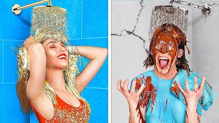 Rich Girl vs Broke Boy Chocolate Fondue Challenge / Chocolate Fountain Fondue Challenge