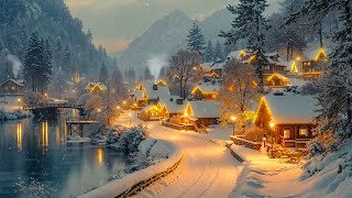 Peaceful Snowy Village ❄️Smooth Jazz ,Warm Lights, and Snow-Covered Streets for a Cozy Winter Night