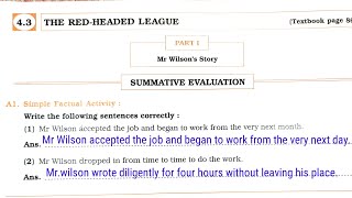 7th std English chapter 4.3 THE RED-HEADED LEAGUE workbook answer