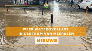 Wateroverlast in centrum Meerssen na hevige regenval