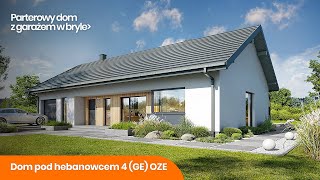 Dom pod hebanowcem 4 (GE) OZE – Parterowy dom z garażem w bryle - ARCHON+ Projekty Domów