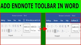How To Solve Problem Of Missing Endnote From Word Toolbar
