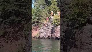 Cliff jumping! Like and subscribe for the GoPro footage! #scary #lake #viral