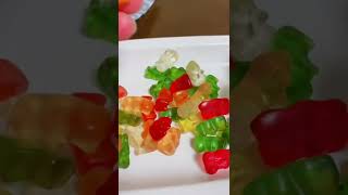 Extra Chewy Gummy Bears Candy🐻🐻👄👄🌈😋#asmr #shorts #youtubeshorts